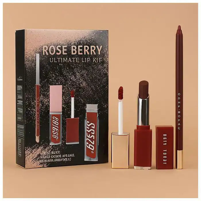 Roseberry Ultimate Lip Kit (Gloss + Rouge à lèvres + Crayon)