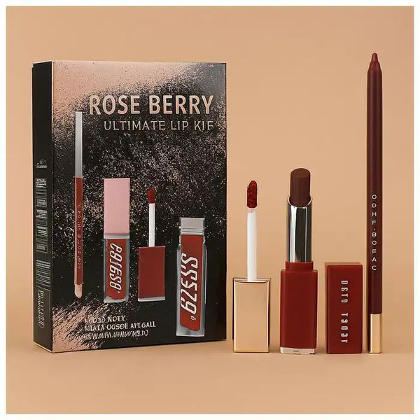 Roseberry Ultimate Lip Kit (Gloss + Rouge à lèvres + Crayon)